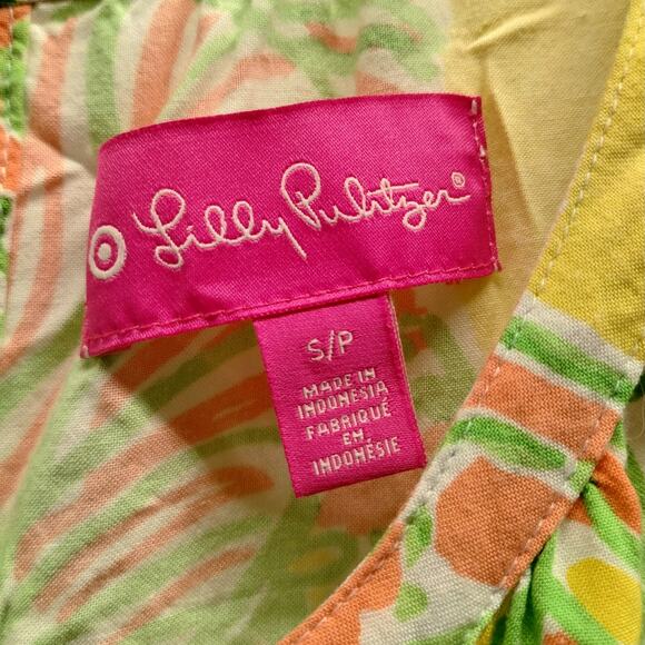 Lilly Pulitzer for Target Size Small Yellow Tropical Keyhole Back Romper *FLAW* - Picture 6 of 7